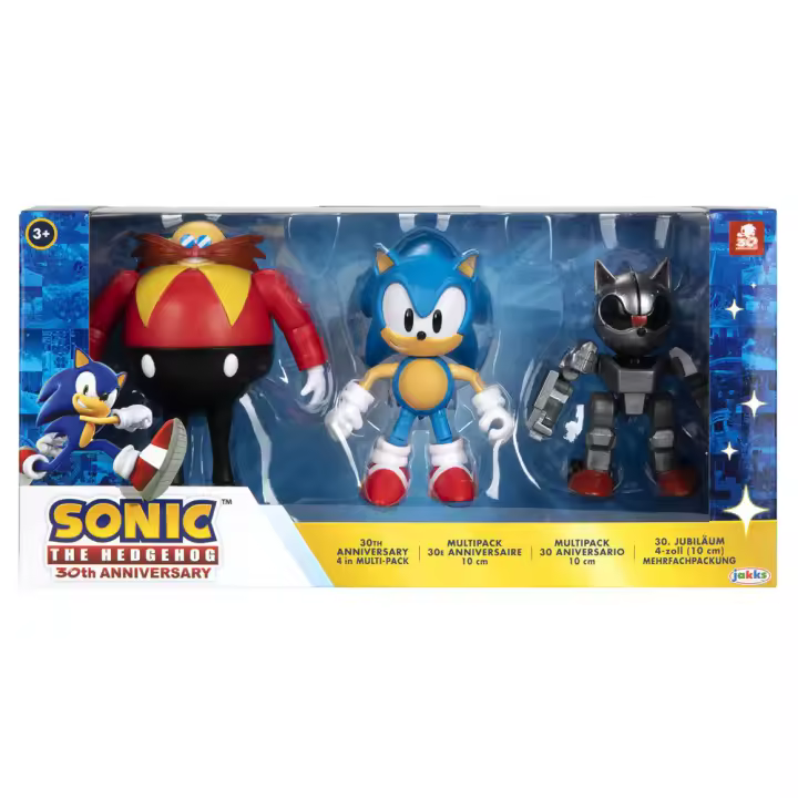 Blister 3 figuras 30th Anniversary Sonic The Hedgehog 10cmFigura  Coleccionable - Idea de Regalo- Mercancia Oficial - Juguetes para Niños y Adultos - Movies Fans - Muñeco para Coleccionistas y Exposición - 1