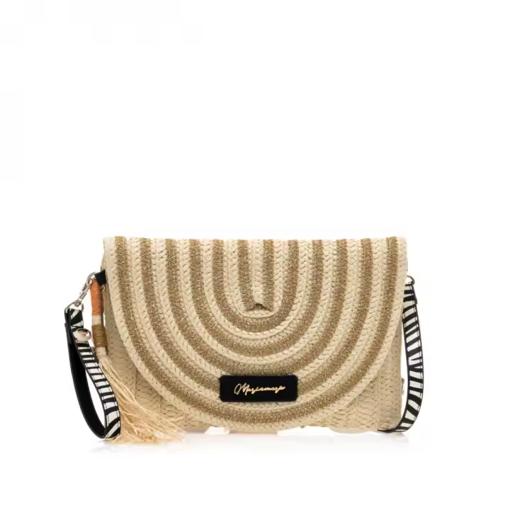 Bolsos sport de mujer MARIAMARE ADISONC58281 CARTERA SOLAPA RAFIA NATURAL 35602 25V - 1