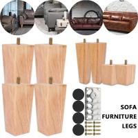 Patas de madera maciza para muebles, pies de repuesto para silla y mesa de gabinete, pie inclinado, 6-15cm de altura, cono inclinado, sofá cama, 4 piezas - details 1