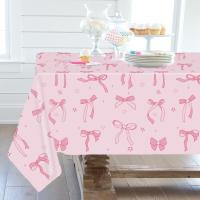 Mantel De Fiesta Coquette Para Mujeres Y Niñas En Rosa Con Lazo Decoración Elegante Para Bodas Y Baños De Luz Fiesta De Cumpleaños Decoración De Mesa Para Ocasiones Especiales - details 2