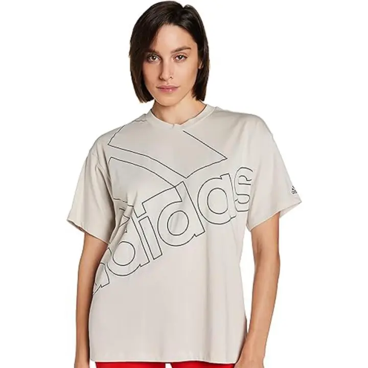 Camiseta Adidas Beige Sportwear Mujer - 1