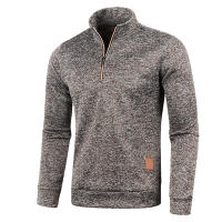Sudadera De Punto De Polyester Para Hombre Con Cuello Alto Y Cremallera Media Casual Para El Día a Día Estación Primavera Otoño Sin Capucha - details 4