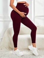 Leggings De Maternidad Para Mujer Con Apoyo En La Barriga Para Ejercicio Y Yoga Talla Grande Terciopelo Suave Y Elástico - details 9