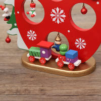 Decoración Navideña De Madera Con SANTA CLAUS Y MUÑECO DE NIEVE Artículos Decorativos Para Escritorio Escena De Navidad - details 7