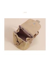 Mochila De Paja Estilo Feminino Para Verano Bolso De Hombro Viaje Playa Hecho a Mano Para Mujer Regalo Material Principal Poliéster - details 1