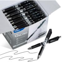 Deli Gel Pens 10 Pcs Rotuladores Retráctiles Tinta Negra Punto Medio 0.5mm Escritura Suave Secado Rápido No Mancha Para Diario - details 0