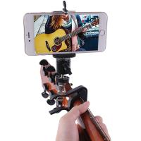 Cápula De Guitarra De Aleación De Aluminio Con Soporte Para Teléfono Clip Dock Cabeza Del Neck Clamp Para Guitarra Ukulele - details 0