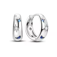 Pendientes De Aro De Plata 925 Para Mujer Con Zirconia Joyería De Moda Regalo Original Eardrop Pendientes Metálicos Tipo Aro - details 70