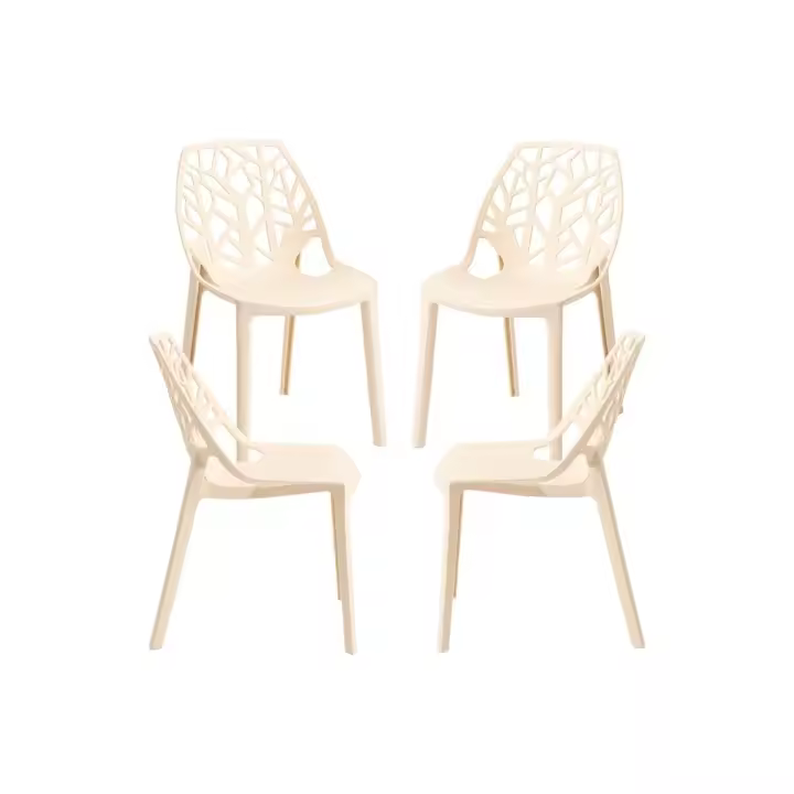 Pack 4 Sillas Hissar Polipropileno - Beige - 1