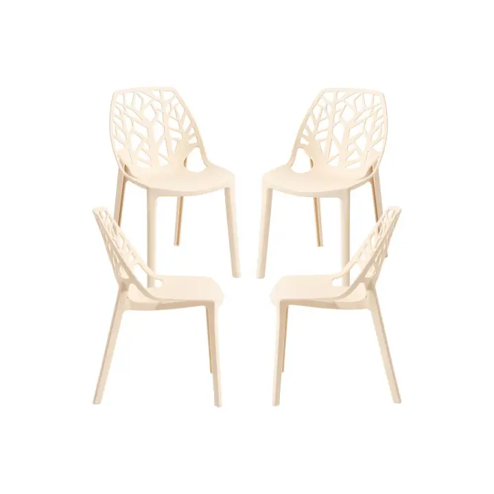 Pack 4 Sillas Hissar Polipropileno - Beige - 1