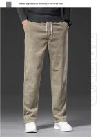 Pantalones Casuales De Corduroy Para Hombre Cintura Elástica Estilo Clásico Moda Comoda Talla Recta Negro Gris Caqui Primavera Otoño - details 9