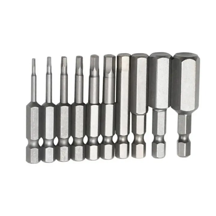 Juego De 10 Pinceles Magnéticos De Encendedor Hexagonal 1/4 Con Cabezas De Tornillo H1.5-H12 Adaptador De Taladro Para Herramientas Eléctricas - 1