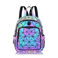 Mochila De Moda Para Mujer Luminosa Y Holográfica De PVC Geométrica Bolsa Escolar Para Adolescentes Viaje Correa Mochila Feminina - details 0