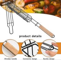 Basket para asar, Cestas antiadherentes individuales para bruchetas, basket para asar, basket para asar Salchichas con mango Largo - details 0