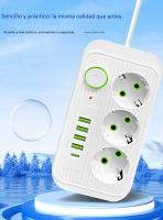 Cable de extensión de 5 m, enchufe Europeo de 2 M, Toma de Corriente CA de 2 M, multitoma, 3 Puertos USB type C de Carga, adaptador de filtro de Energía - details 2