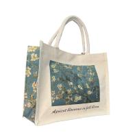 Bolsas de mano estilo Tote Bag para mujer,MEJORADA,Material de lona duradero con Patrón impreso estilo pintura al óleo,con cierre de Botones magnéticos,Informal, práctico, gran capacidad - details 8