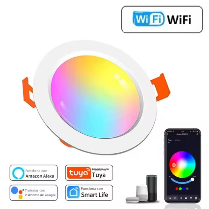 Lámpara De Techo Inteligente Tuya WiFi ZigBee LED Downlight RGB 5W 7W 10W 15W Dimmable Control Remoto APP Para Dormitorio - 1