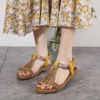 Mujer Sandalias Planas Verano Bohemio Sandalias de Playa Punta Abierta Clip Toe Pisos Cómode Casual Zapatos 36-42 EU - details 2