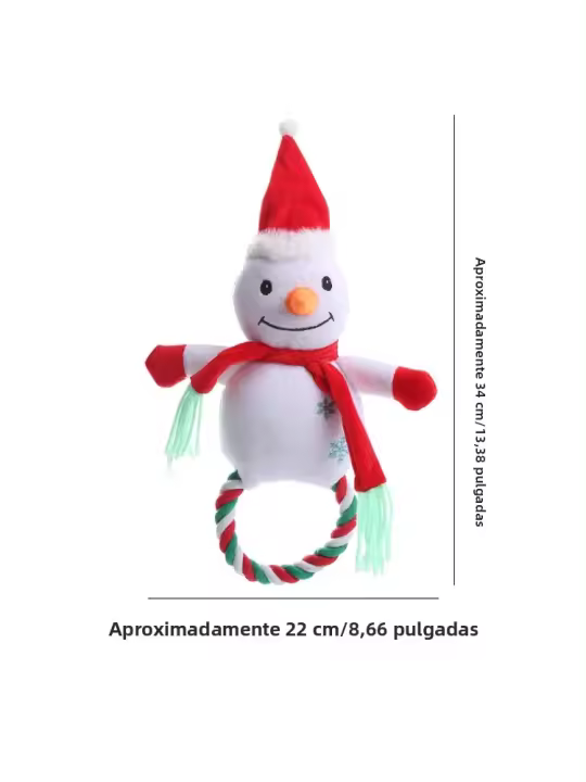 Nueva Juguete De Navidad Para Perros De Algodón Y Cuerda Mordible Resistente Juguete Interactivo Para Morder Y Moler - 1