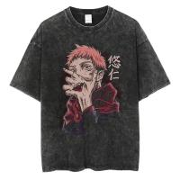 Camiseta De Anime Harajuku Verano 100% Algodón Manga Corta Sobredimensionada Vintage Streetwear Para Hombres Camiseta Respirable - details 2