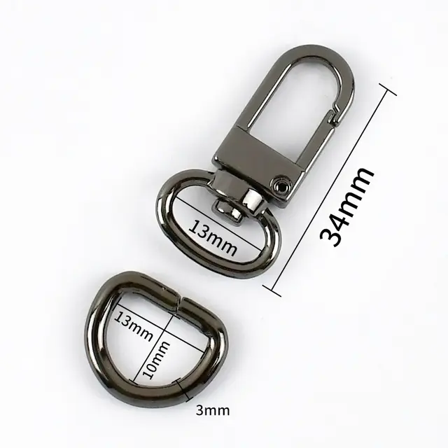 10 Juegos De Hebillas Giratorias De Langosta Metálica + Hebillas En Forma De D 13 MM Bolsas Con Hebillas De Correa, Hebillas De - 1