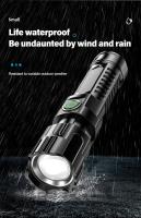 Linterna Táctica LED De Alta Potencia 2000LM Con Pantalla Y Luz USB Para Camping Pesca Emergencia Recargable Zoom - details 9