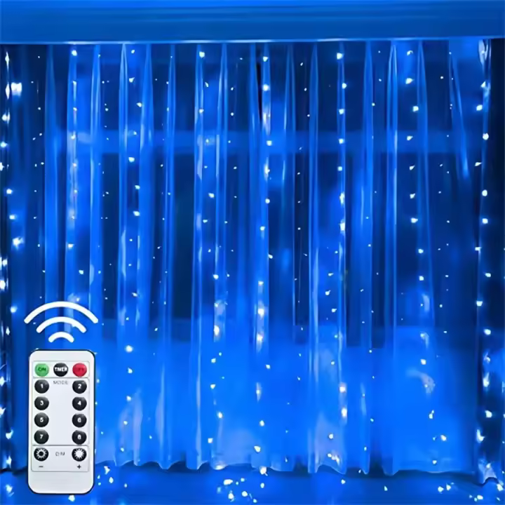 Guirnalda De Luces LED Para Cortina USB Con Control Remoto Decoración De Navidad Y Bodas Para Habitaciones Y Salones - 1