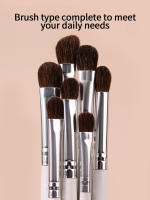 Set De 7 Pinceles De Maquillaje Blancos Con Mango De Madera Larga Pincel De Sombra De Ojos Suave Pincel Para Iluminador Herramienta De Maquillaje - details 5