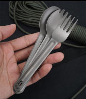 Cuchara Y Cuchillo De Titanio Con Mango Largo EDC Para Camping Y Picnics Accesorios De Mesa De Exterior No Desechables - details 9