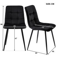 【Mejor venta】juego de Mesa de Comedor 5 piezas | Mesa retráctil para 4 personas (140 × 80cm) + 4 Sillas | Marco Metálico Robusto | Asiento en Terciopelo Negro | Diseño Moderno para Cocina y Comedo - details 9