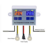 Controlador De Temperatura Digital Dual LED Para Acuario Thermostat Eléctrico DC12V/24V AC110-220V Con Sensor De Temperatura - details 4