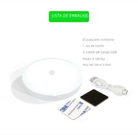 Lámpara De Noche LED Con Sensor De Movimiento Control Botón Recargable Por USB Luz Dimmable Para Escaleras Armario Armario - details 10