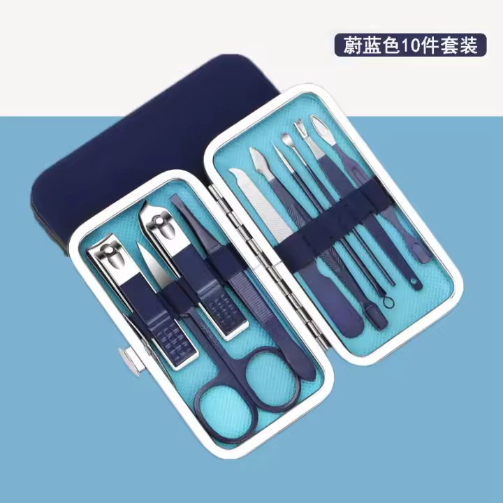 Set de Manicura para Mujeres Hombres Cortauelas de Acero Inoxidizable-Kit de Manicura de Viajes Portátil - Cuidado Facial, de Cutículasy Uñas - 1
