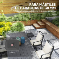 Outsunny Base para Sombrilla Soporte para Parasol Pie para Sombrilla Rellenable con Agua 20L o Arena 24kg para Jardín Terraza Negro - details 1