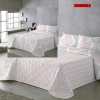 UNIFABRIC HOME TEXTIL Colcha Bouti Primavera Verano Reversible Color Magenda Mod.AZURA Cama 90 ,105,135 y 150  Ligeras y Suaves ,Incluye fundas de cojín,Termosellada No hace bolitas y facil planchado - details 1