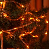 Cadena De Luces Solares De 100 LED Para Jardín Y Decoración De Navidad 12M 8 Modos Impermeable Naranja Luces De Hadas Art Decó - details 4