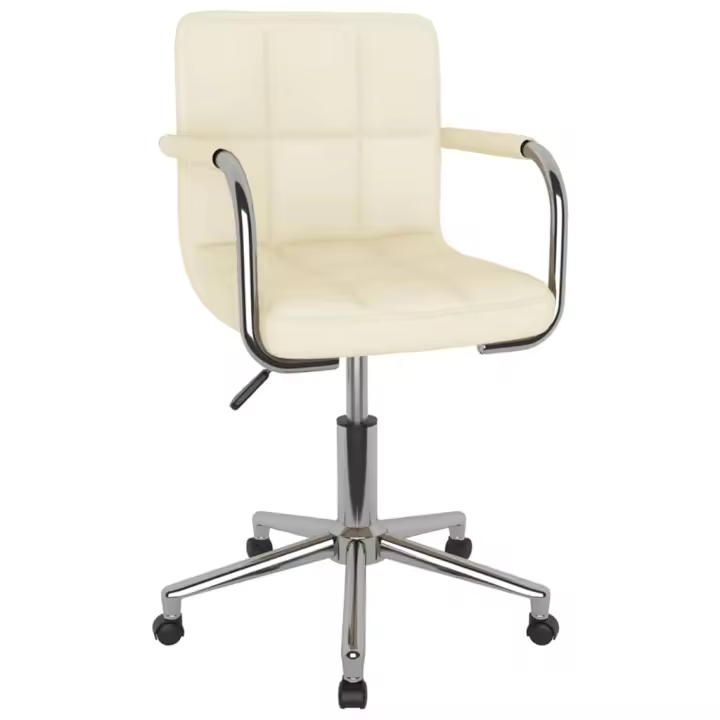 Silla de Oficina giratoria de Tela crema - 1