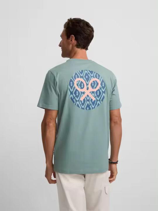 Silbon - Camiseta circulo rombos verde - 1