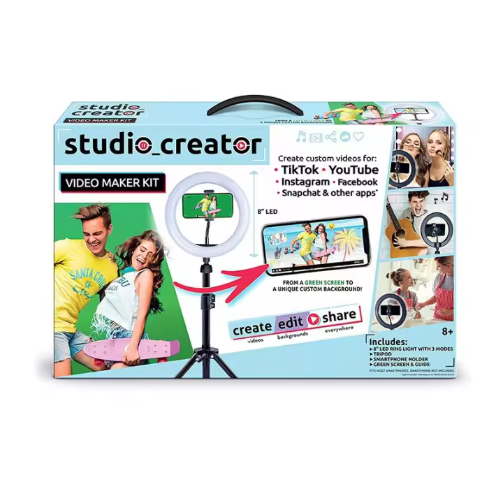 Canal Toys Studio Creator Influencer - Set para Crear Vídeos - Youtuber - 3 Modos de Luz - Ajustes de Brillo - Soporte Ajustable - 1