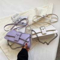 Bolso De Hombro PU Cuero Pequeño Para Mujer Color Sólido Con Cadena Vintage Lujo Monedero Bandolera De Moda Para Dama - details 15