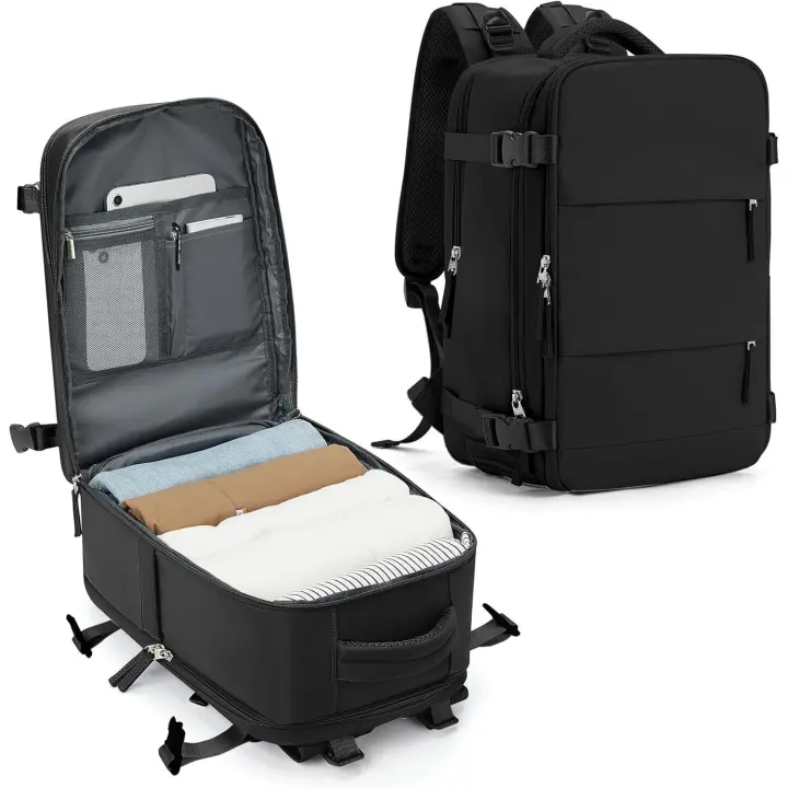 Mochila Viaje Cabina Avion 40x20x25 Mujer Ryanair Equipaje de Mano 45x36x20 Easyjet Maletas de Viaje Cabina para Portatil 14 Pulgadas Impermeable Bolsa de Viaje Hombre para Trabajo,Escuelas - 1