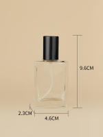 Botella De Perfume De Vidrio Cuadrado Recargable 30ml Con Tapa De Sprinkle Para Cosméticos Empaque Líquido - details 7