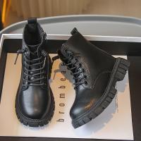 Botas De Tobillo Para Niñas Cuero Negro Antideslizante Moda Primavera Otoño Cierre De Cremallera Altura De Bota Completa - details 14