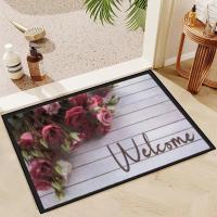 VIKAMA Alfombra De Piso 3D Con Patrón De Madera Y Flores Para Entrada Decorativa De 40x60CM Material Poliéster 100% Uso Doméstico Y Hotelero - details 2