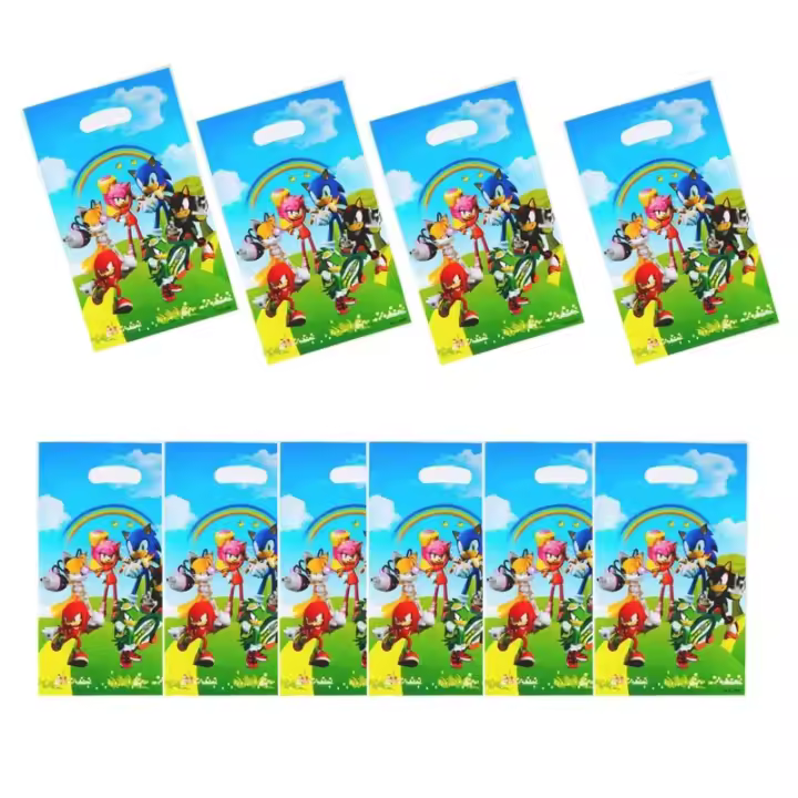 Bolsa Desechable De Fiesta Temática Supersonic Sonic Para Niños Decoración Y Organización De Cumpleaños Con Diseño De Dibujos Animados SEGA - 1