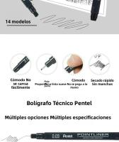 PENTEL Bolígrafo Impermeable Para Dibujos Y Comics De Punta Nylon Tamaños 0.03-3.0mm Negro Gris Marrón Para Diseño - details 1
