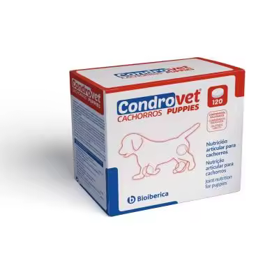 BIOIBERICA - Condrovet cachorros 120 comprimidos - Alimento complementario para proteger las articulaciones de cachorros. Puppies - 1