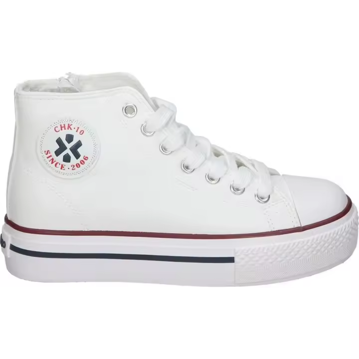 CHK10 | Zapatillas Altas CHK10 City Up Kids 04W Infantiles – Zapatillas Poliéster en Color Blanco – Sneakers con Cierre de Cordones y Velcro – Máximo Ajuste – Cómodas – Versátiles – Casual - 1