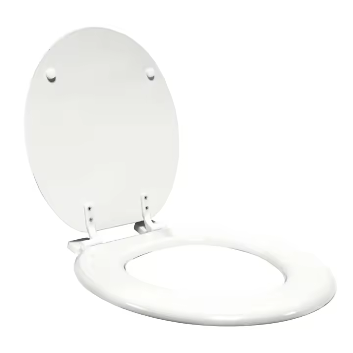 Acomoda Textil – Tapa de WC de Madera MDF con Bisagras Ajustables de Fácil Instalación para Baño. Asiento para Inodoro Blanco Universal, Resistente, Cómodo y Robusto. - 1