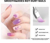 3 Pcs Pluma De Terapia Plana Para Uñas Herramienta Profesional De Gel UV Pincel Para Dibujar Y Extender Uñas Con Cepillo De Manicura - details 4
